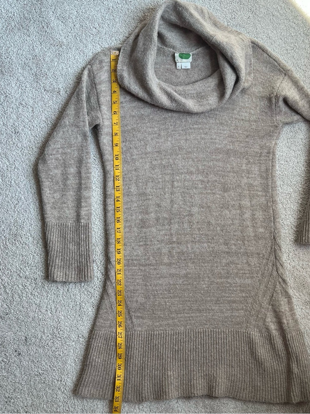 Anthropologie Beige Sonoran Cowl Turtleneck Sweater Dress - Picture 7 of 7